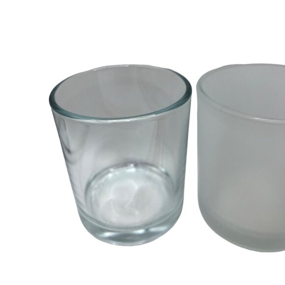 Set Of 3 Clear & Frosted Glass Votive Candle Holders - 3.25" Tall 48h - Picture 3 of 5